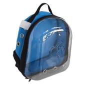 Kalpli Patili Astronot Şeffaf Taşıma Sırt Çantası Mavi 24x32x42 cm - 1