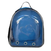 Kalpli Patili Astronot Şeffaf Taşıma Sırt Çantası Mavi 24x32x42 cm - 7