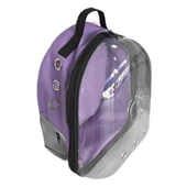 Kalpli Patili Astronot Şeffaf Taşıma Sırt Çantası Lila 24x32x42 cm - 5