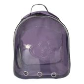 Kalpli Patili Astronot Şeffaf Taşıma Sırt Çantası Lila 24x32x42 cm - 10