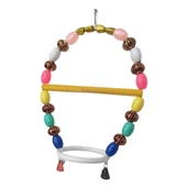 Markapet Renkli Boncuklu Oval Halkalı Papağan Salıncağı 15 cm-23 cm thumbnail 2