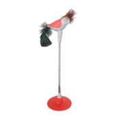 Markapet Vantuzlu Yaylı Kuşlu  Kedi Oyuncağı 30 cm Turuncu - 5