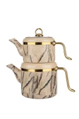 Arow Oolong Granit Çaydanlık Takımı - Kahve - TR-4443-K - 1