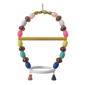 Markapet Renkli Boncuklu Oval Halkalı Papağan Salıncağı 15 cm-23 cm thumbnail 1