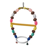 Markapet Renkli Boncuklu Oval Halkalı Papağan Salıncağı 15 cm-23 cm thumbnail 5