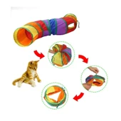 Gökkuşağı Desenli S Model Kedi Oyun Tüneli, Katlanabilir 125 cm - 8