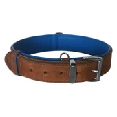 Markapet Lüks Deri Köpek Boyun Tasması 2,5x30-38 cm Mavi Kahverengi Medium thumbnail 5