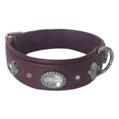 Markapet Deri Parlak Taşlı Köpek Boyun Tasması 28-32 cm X-Small Mor - 3