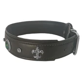 Markapet Deri Tavus Kuşu Tüyü Taşlı Köpek Boyun Tasması 44-50 cm Siyah thumbnail 9