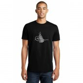 Tuğrası Ottoman Tughra Osmanli Tugrasi Logo Baskılı Siyah Erkek Örme Tshirt - 1