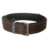 Markapet Lüks Deri Köpek Boyun Tasması 2,5x30-38 cm Siyah Kahve Medium - 1