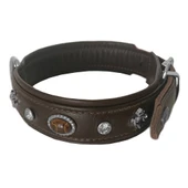 Markapet Deri Doğal Taşlı Köpek Boyun Tasması 49-55 cm Large Kahverengi - 8