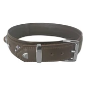 Markapet Deri Doğal Taşlı Köpek Boyun Tasması 54-60 cm X-Large Kahverengi thumbnail 6