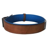 Markapet Lüks Deri Köpek Boyun Tasması 2,5x30-38 cm Mavi Kahverengi Medium thumbnail 4