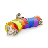 Gökkuşağı Desenli S Model Kedi Oyun Tüneli, Katlanabilir 125 cm - 7