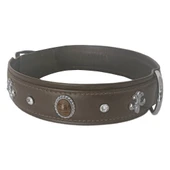 Markapet Deri Doğal Taşlı Köpek Boyun Tasması 33-37 cm X-Small Kahverengi thumbnail 12