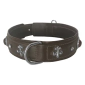 Markapet Deri Doğal Taşlı Köpek Boyun Tasması 44-50 cm Medium Kahverengi - 6
