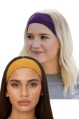 2'li Spor Saç Bantları - Kadın & Erkek Yoga Makyaj Bandana Yüz Yıkama Cilt Bakım Spor Gym Spa Saç Bandı Seti - 5