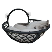 Markapet Vantuzlu Oval Kedi Hamağı Kedi Yatağı 17*46 cm Siyah - 1