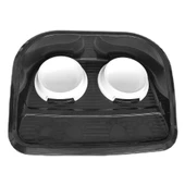 Servis Tepsili Plastik İkili Kedi Köpek Mama Ve Su Kabı 35x46 cm Siyah-Beyaz thumbnail 3