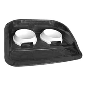 Servis Tepsili Plastik İkili Kedi Köpek Mama Ve Su Kabı 35x46 cm Siyah-Beyaz thumbnail 4