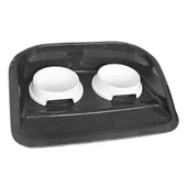 Servis Tepsili Plastik İkili Kedi Köpek Mama Ve Su Kabı 35x46 cm Siyah-Beyaz thumbnail 2