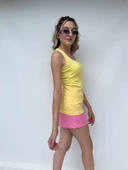 Kadın Basic Yuvarlak Yaka Limon Sarı Atlet thumbnail 5