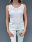 Kadın Basic Yuvarlak Yaka Beyaz Atlet thumbnail 2