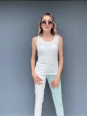 Kadın Basic Yuvarlak Yaka Beyaz Atlet thumbnail 1