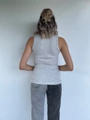 Kadın Basic Yuvarlak Yaka Gri Atlet - 4