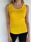 Kadın Basic Yuvarlak Yaka Koyu Sarı Atlet thumbnail 1