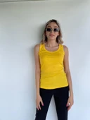 Kadın Basic Yuvarlak Yaka Koyu Sarı Atlet thumbnail 6