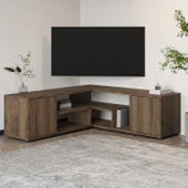 İNARCH DİZAYN Roza Köşe – Çok Amaçlı, Kapaklı TV Sehpası Antik Ceviz - 1