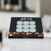 Tealight Mum 25x10 Gr Dekoratif Mumu Kandil Hediyelik Fitilli Mumluk Şamdan Su Mavisi Renk Kokusuz - 2