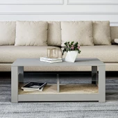 İNARCH DİZAYN Aydos Cam Raflı Orta Sehpa Beyaz/Kilim, Ev-Ofis - 1