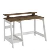 İNARCH DİZAYN Country Ergonomik Çalışma Masası, Modern Bilgisayar Masası Beyaz/Antik Ceviz, Ev-Ofis - 4