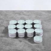 Tealight Mum 25x10 Gr Dekoratif Mumu Kandil Hediyelik Fitilli Mumluk Şamdan Su Mavisi Renk Kokusuz - 4