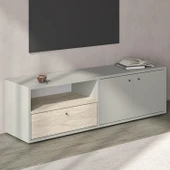 İNARCH DİZAYN Pao Kapaklı Minimal TV Sehpası – 136 cm, Gri/traverten - 1