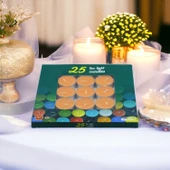 Tealight Mum 25x10 Gr Dekoratif Mumu Kandil Hediyelik Fitilli Mumluk Şamdan Turuncu Renk Kokusuz - 3