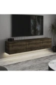 İNARCH DİZAYN Neon Led Işıklı Duvara Monte,3 Kapaklı Tv Ünitesi,tv Sehpası İstanbul Ceviz - 2