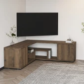 İNARCH DİZAYN Roza Köşe – Çok Amaçlı, Kapaklı TV Sehpası Antik Ceviz - 2