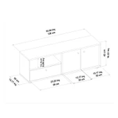 İNARCH DİZAYN Pao Kapaklı Minimal TV Sehpası – 136 cm, Beyaz/Antik Ceviz - 5