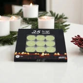 Tealight Mum 25x10 Gr Dekoratif Mumu Kandil Hediyelik Fitilli Mumluk Şamdan Krem Renk Kokusuz - 7
