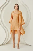 Somon Silky Kısa Kuşaklı Tek Sabahlık - 1