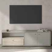 İNARCH DİZAYN Pao Kapaklı Minimal TV Sehpası – 136 cm, Gri/traverten - 2