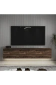 İNARCH DİZAYN Neon LED Işıklı Duvara Monte, 3 Kapaklı TV Sehpası – 160 cm - Modern Tasarım, Ceviz thumbnail 1