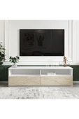 İNARCH DİZAYN Centra Kapaklı Tv Sehpası,Tv Ünitesi Beyaz-Traverten, Ev-Ofis thumbnail 1