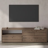 İNARCH DİZAYN Pao Kapaklı Minimal TV Sehpası – 136 cm, Antik Ceviz - 1