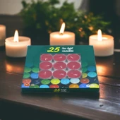 Tealight Mum 25x10 Gr Dekoratif Mumu Kandil Hediyelik Fitilli Mumluk Şamdan Kırmızı Renk Kokusuz - 6
