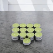 Tealight Mum 25x10 Gr Dekoratif Mumu Kandil Hediyelik Fitilli Mumluk Şamdan Krem Renk Kokusuz - 4
